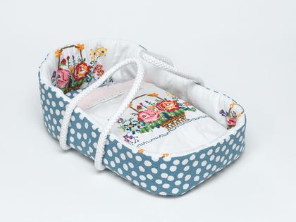 Moses Basket size to fit Bunny dolls  Floral baskets